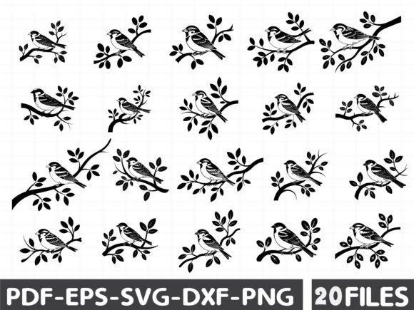 Birds on Branches Graphics