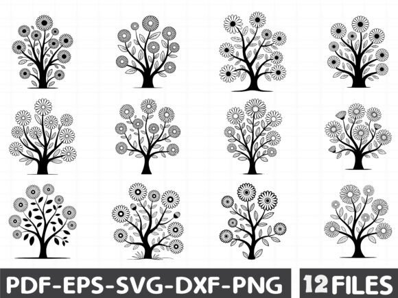 Black and White Flower Graphics for Digital Sellers