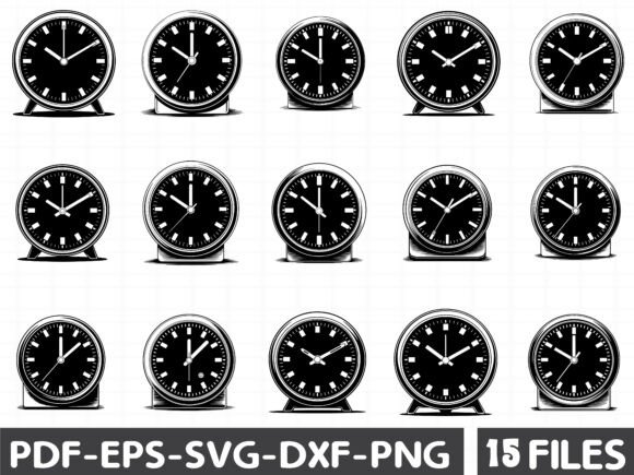 Classic Black Round Analog Clock SVG: A Timeless Graphic Asset