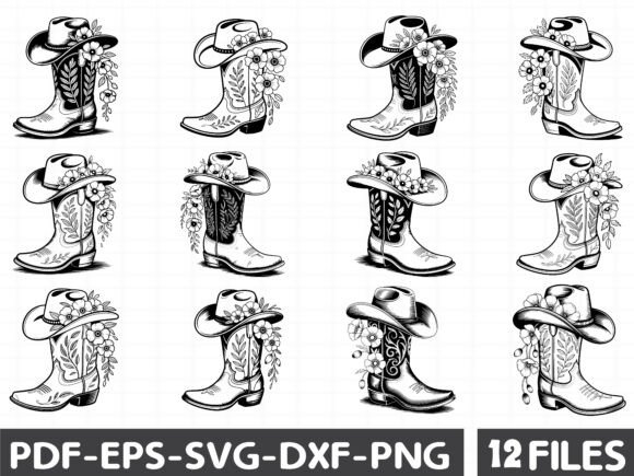 COWBOY BOOTS SVG: Graphics & Illustrations for Bold Editorial Style