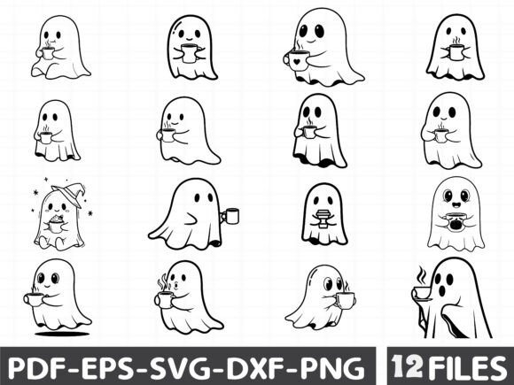 Cute Ghost Vector Graphics for Digital Creators
