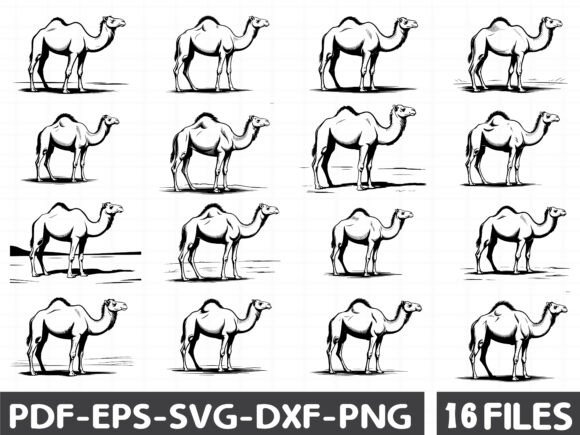 Desert Landscape SVG, Camel Graphics for Editorial and Web Design