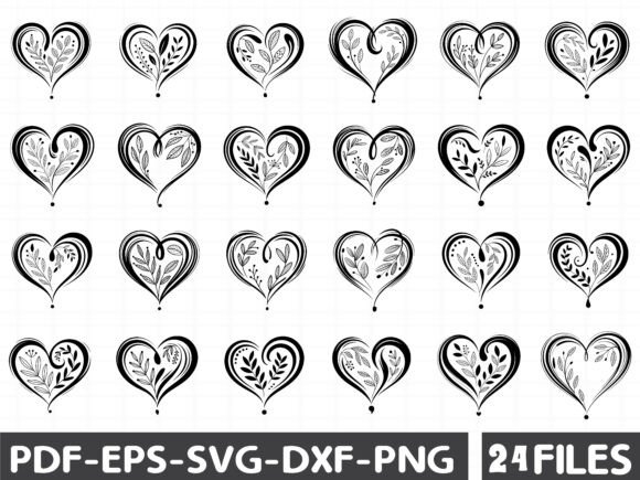 Flower Heart Svg Graphics for Editorial and Web Design