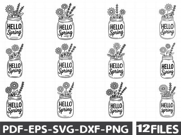 Hello Spring Floral Graphics for Local Business Branding