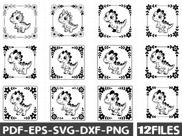Kawaii Dinosaur Clipart Bundle Graphics for Editorial and Web Use