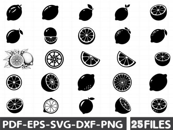 Lemon Silhouette Lime Black Clipart Graphics