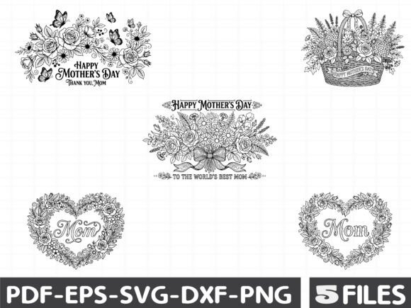 Retro Vintage Floral Mother s Day Graphics