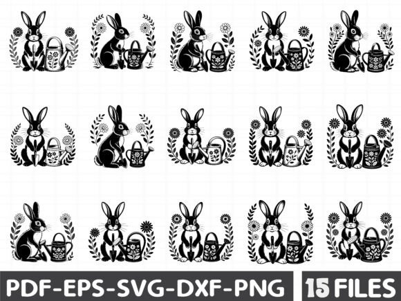 Spring Bunny Watering Can Graphics for Local Branding